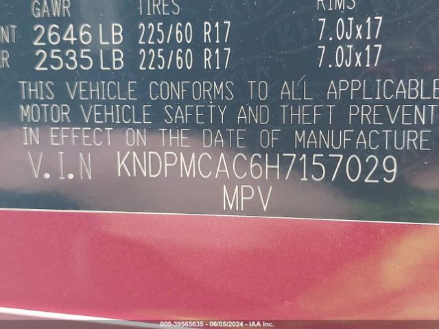 Photo 8 VIN: KNDPMCAC6H7157029 - KIA SPORTAGE 