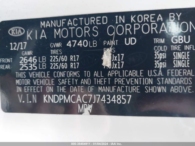 Photo 8 VIN: KNDPMCAC7J7434857 - KIA SPORTAGE 