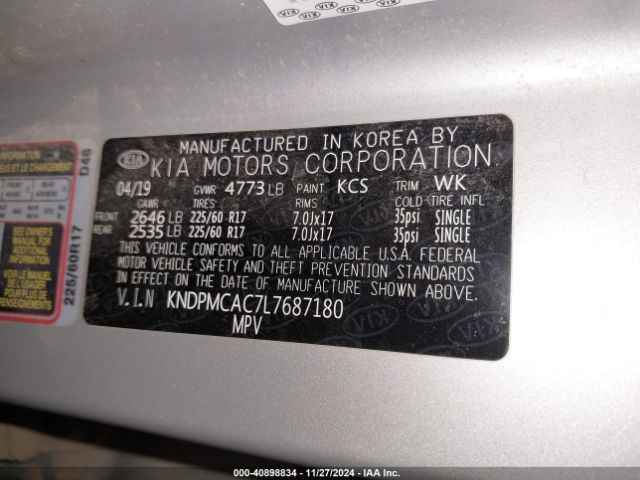 Photo 8 VIN: KNDPMCAC7L7687180 - KIA SPORTAGE 