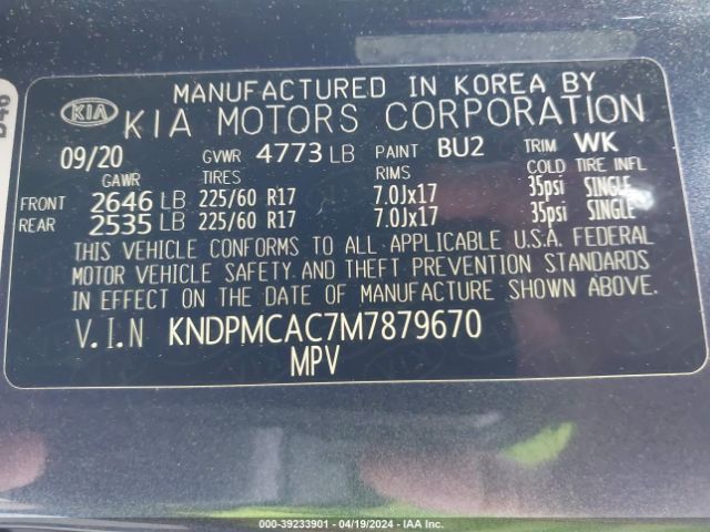 Photo 8 VIN: KNDPMCAC7M7879670 - KIA SPORTAGE 