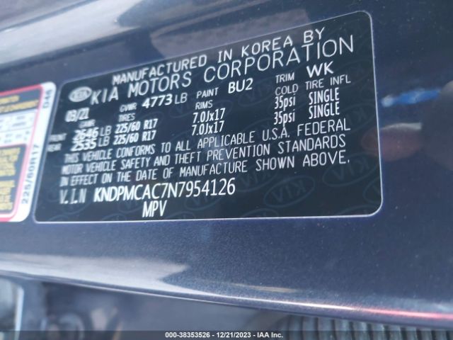 Photo 8 VIN: KNDPMCAC7N7954126 - KIA SPORTAGE 