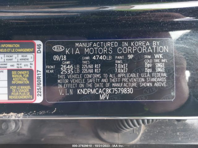 Photo 8 VIN: KNDPMCAC8K7579830 - KIA SPORTAGE 