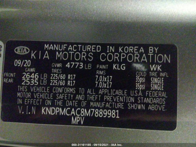 Photo 8 VIN: KNDPMCAC8M7889981 - KIA SPORTAGE 