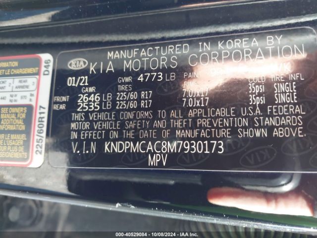 Photo 8 VIN: KNDPMCAC8M7930173 - KIA SPORTAGE 