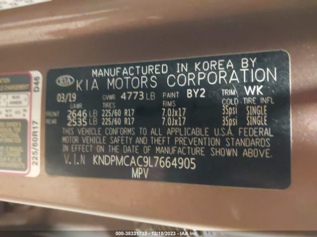 Photo 8 VIN: KNDPMCAC9L7664905 - KIA SPORTAGE 