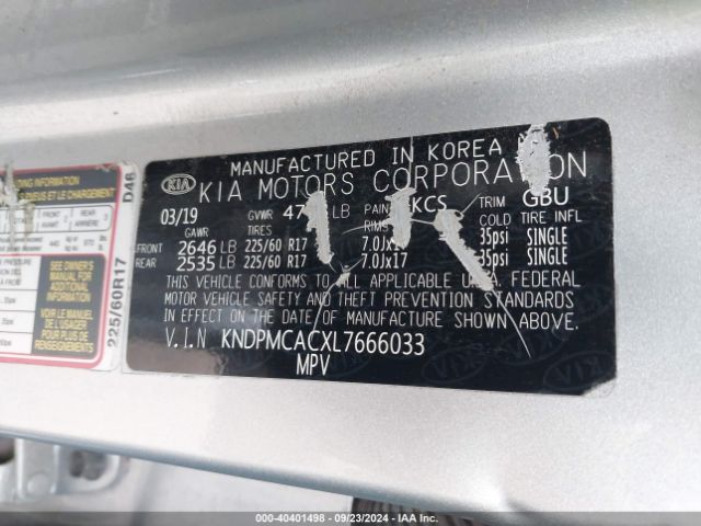 Photo 8 VIN: KNDPMCACXL7666033 - KIA SPORTAGE 