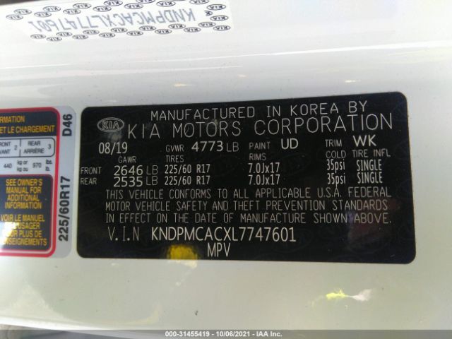 Photo 8 VIN: KNDPMCACXL7747601 - KIA SPORTAGE 