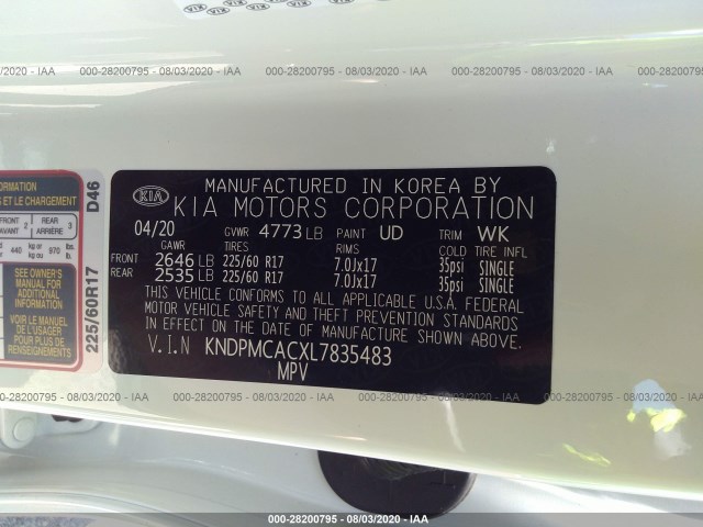 Photo 8 VIN: KNDPMCACXL7835483 - KIA SPORTAGE 