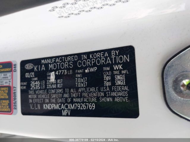 Photo 8 VIN: KNDPMCACXM7926769 - KIA SPORTAGE 