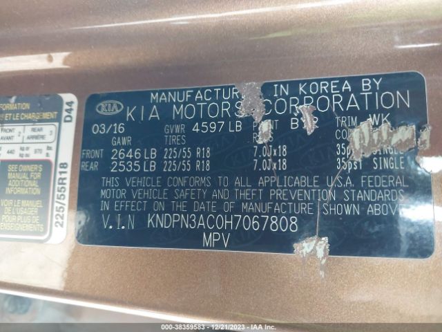 Photo 8 VIN: KNDPN3AC0H7067808 - KIA SPORTAGE 