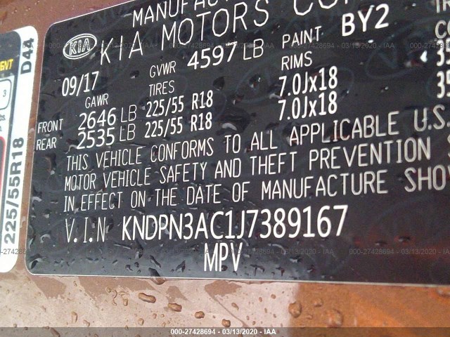 Photo 8 VIN: KNDPN3AC1J7389167 - KIA SPORTAGE 