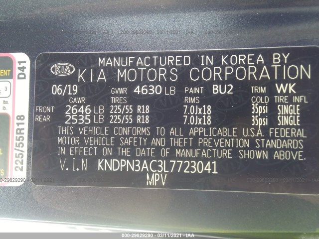 Photo 8 VIN: KNDPN3AC3L7723041 - KIA SPORTAGE 