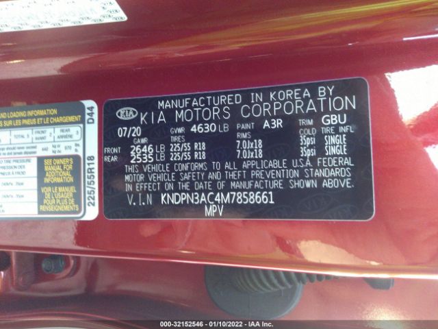 Photo 8 VIN: KNDPN3AC4M7858661 - KIA SPORTAGE 