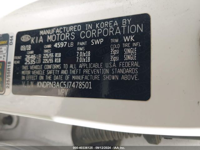 Photo 8 VIN: KNDPN3AC5J7478501 - KIA SPORTAGE 