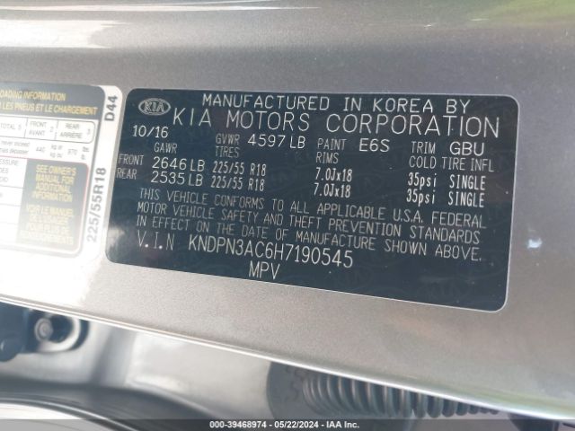 Photo 8 VIN: KNDPN3AC6H7190545 - KIA SPORTAGE 