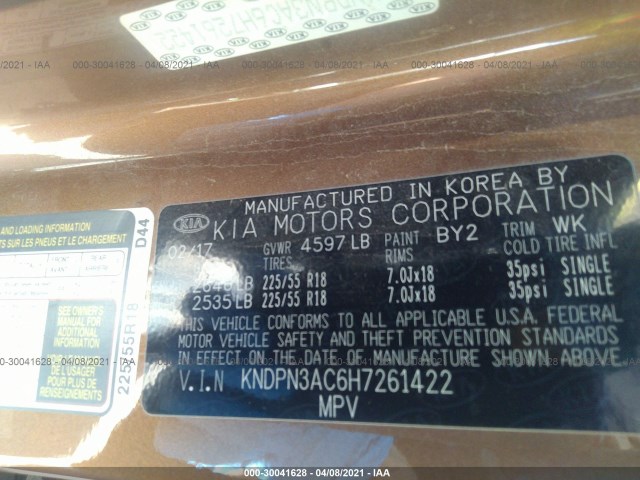 Photo 8 VIN: KNDPN3AC6H7261422 - KIA SPORTAGE 