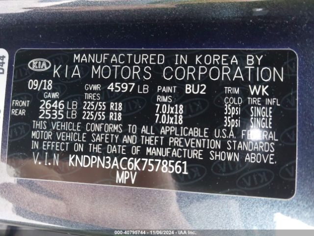 Photo 8 VIN: KNDPN3AC6K7578561 - KIA SPORTAGE 