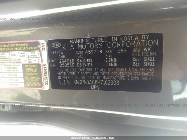 Photo 8 VIN: KNDPN3AC8H7162908 - KIA SPORTAGE 