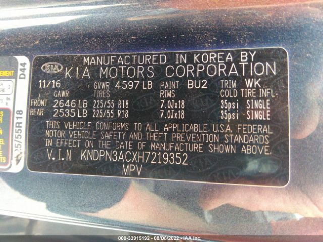 Photo 8 VIN: KNDPN3ACXH7219352 - KIA SPORTAGE 