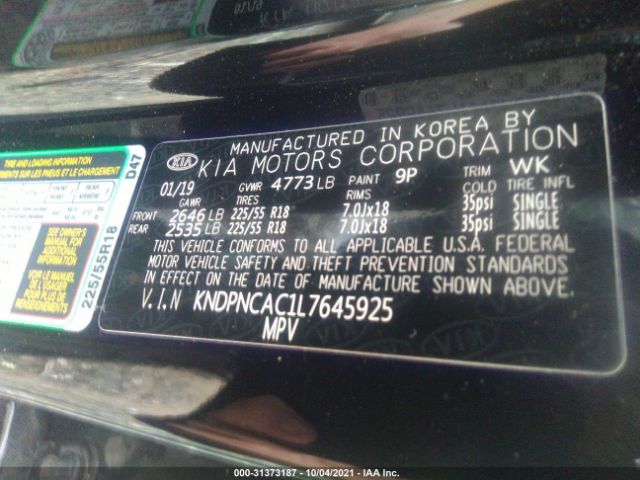 Photo 8 VIN: KNDPNCAC1L7645925 - KIA SPORTAGE 