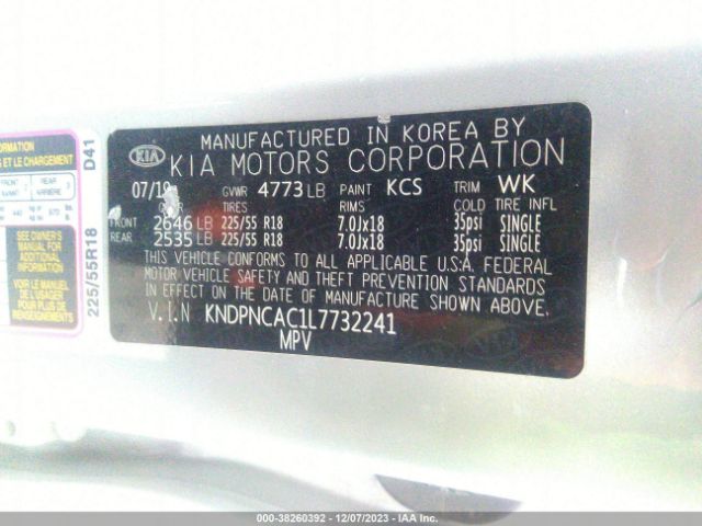 Photo 8 VIN: KNDPNCAC1L7732241 - KIA SPORTAGE 