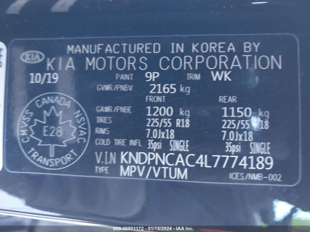 Photo 8 VIN: KNDPNCAC4L7774189 - KIA SPORTAGE 