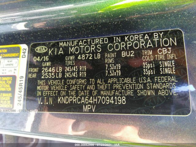 Photo 8 VIN: KNDPRCA64H7094198 - KIA SPORTAGE 