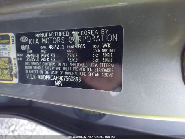 Photo 8 VIN: KNDPRCA69K7560893 - KIA SPORTAGE 