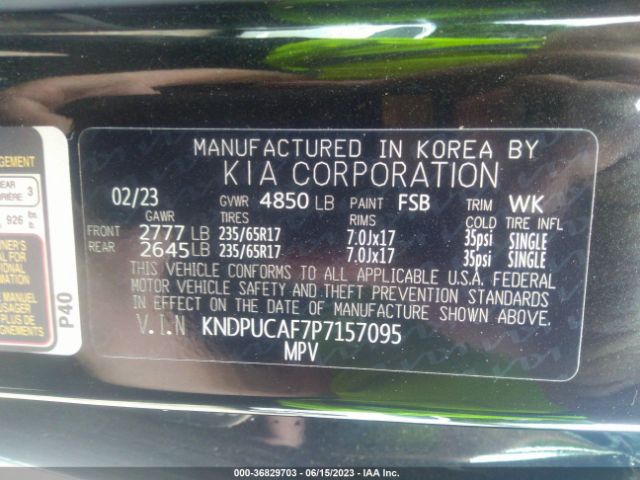 Photo 8 VIN: KNDPUCAF7P7157095 - KIA SPORTAGE 