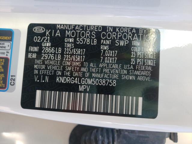 Photo 9 VIN: KNDRG4LG0M5038758 - KIA SORENTO S 