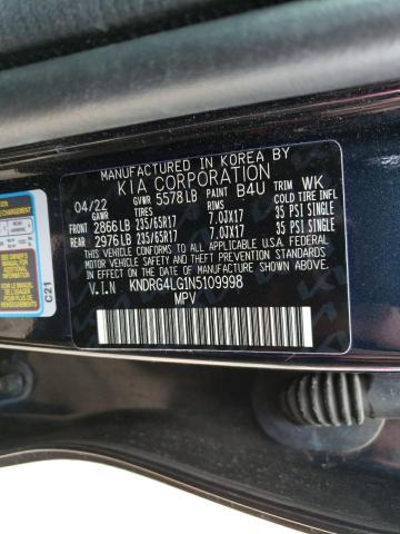 Photo 12 VIN: KNDRG4LG1N5109998 - KIA SORENTO 