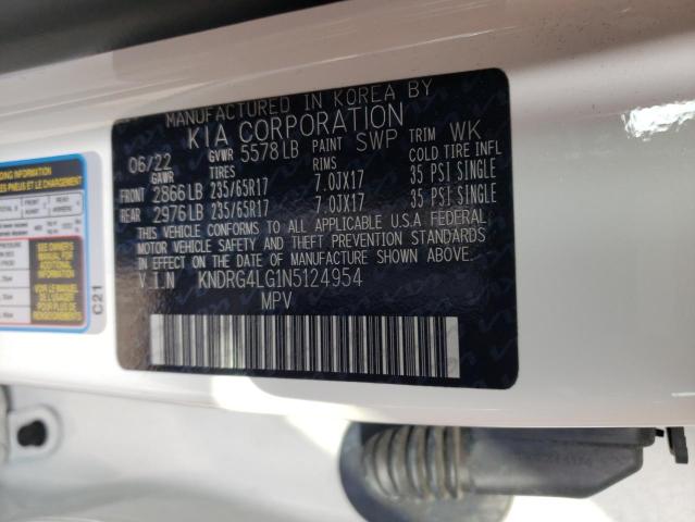 Photo 12 VIN: KNDRG4LG1N5124954 - KIA SORENTO 