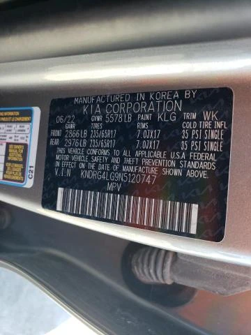 Photo 13 VIN: KNDRG4LG9N5120747 - KIA SORENTO S 