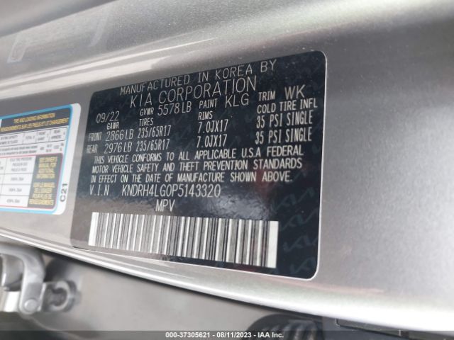 Photo 8 VIN: KNDRH4LG0P5143320 - KIA SORENTO HYBRID 