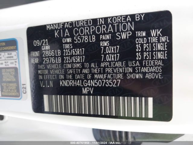 Photo 8 VIN: KNDRH4LG4N5073527 - KIA SORENTO 