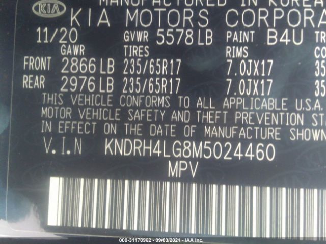 Photo 8 VIN: KNDRH4LG8M5024460 - KIA SORENTO HYBRID 