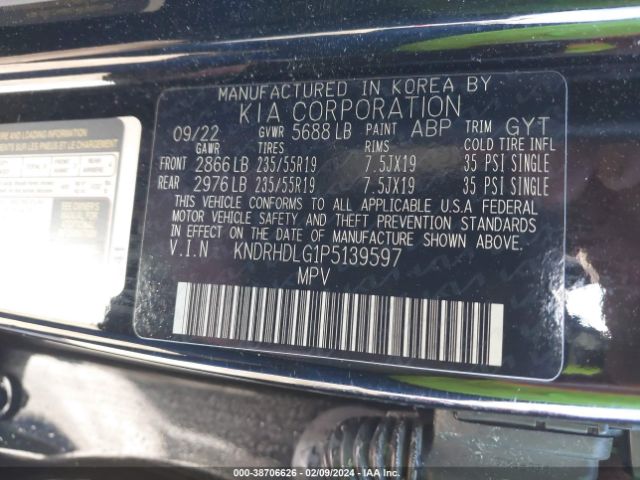 Photo 8 VIN: KNDRHDLG1P5139597 - KIA SORENTO HYBRID 