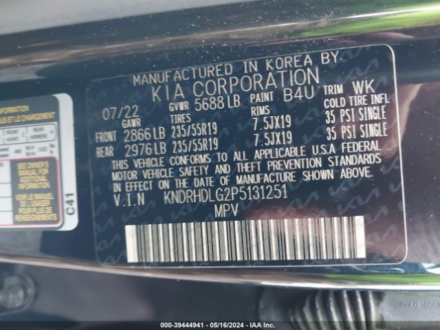 Photo 8 VIN: KNDRHDLG2P5131251 - KIA SORENTO HYBRID 