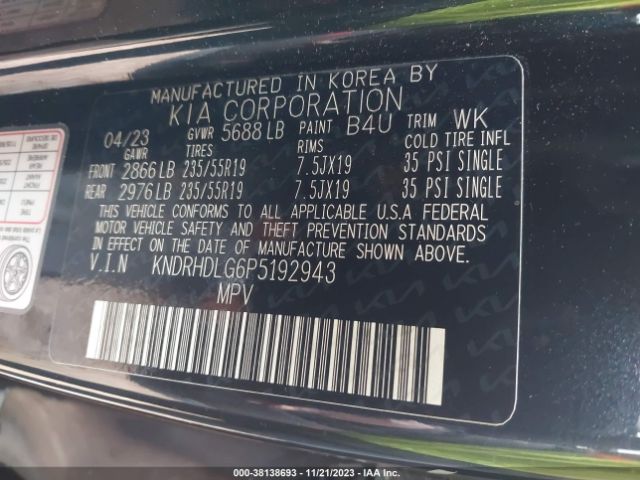 Photo 8 VIN: KNDRHDLG6P5192943 - KIA SORENTO HYBRID 