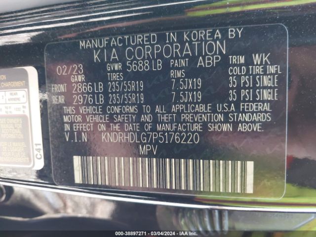 Photo 8 VIN: KNDRHDLG7P5176220 - KIA SORENTO HYBRID 