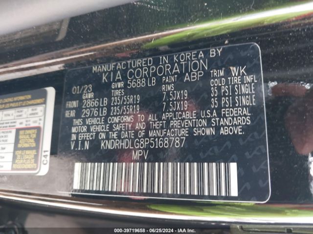 Photo 8 VIN: KNDRHDLG8P5168787 - KIA SORENTO 