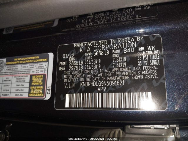 Photo 8 VIN: KNDRHDLG9N5091621 - KIA SORENTO 