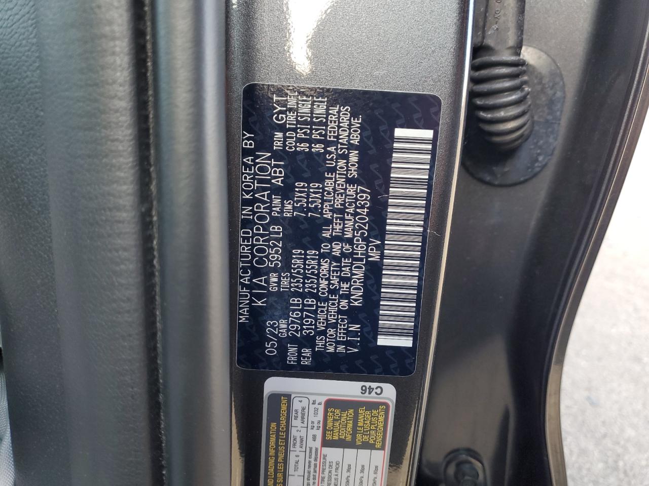 Photo 11 VIN: KNDRMDLH6P5204397 - KIA SORENTO 