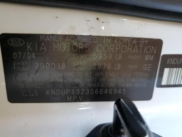 Photo 12 VIN: KNDUP132356646945 - KIA SEDONA EX 