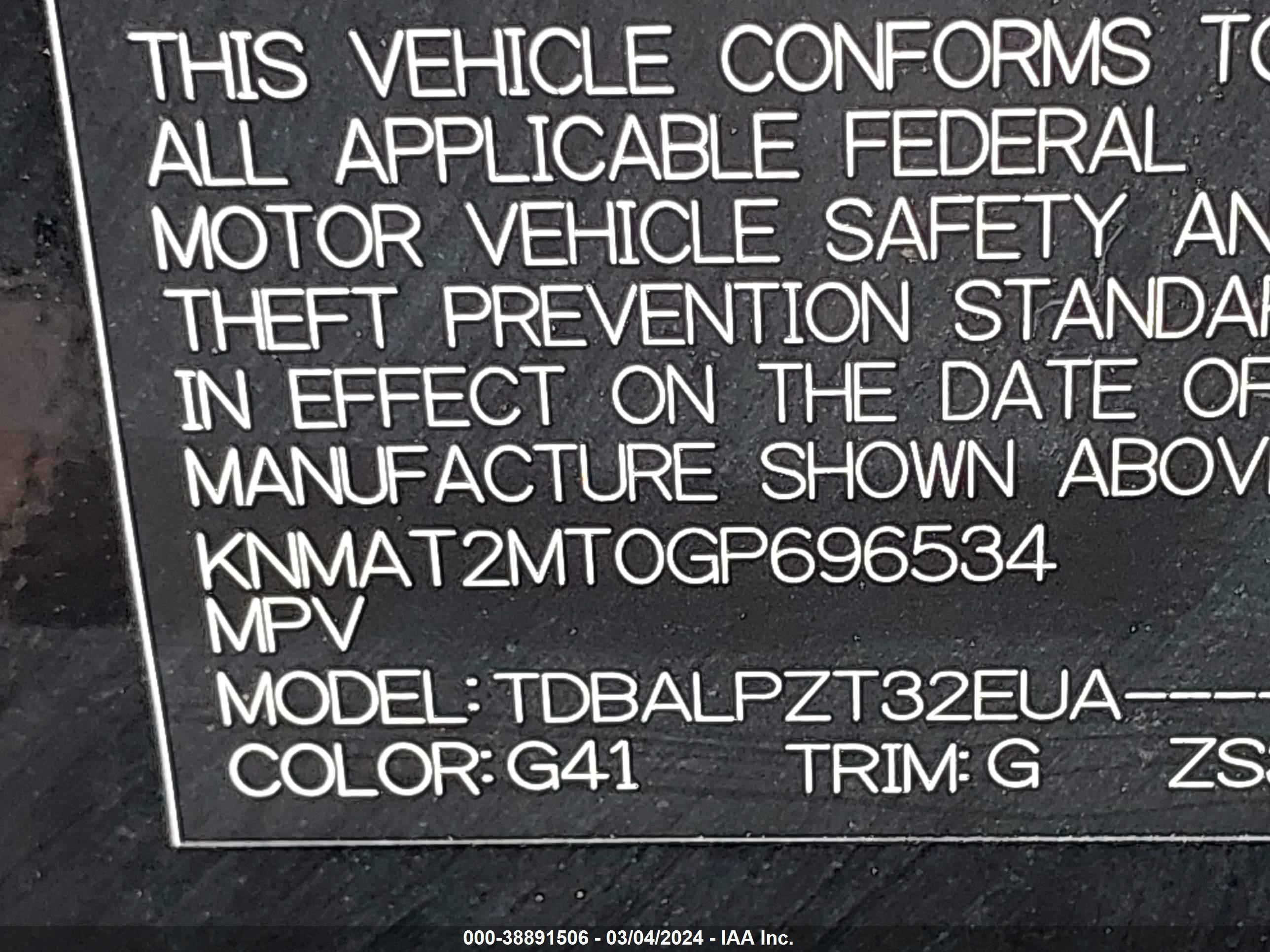 Photo 8 VIN: KNMAT2MT0GP696534 - NISSAN ROGUE 