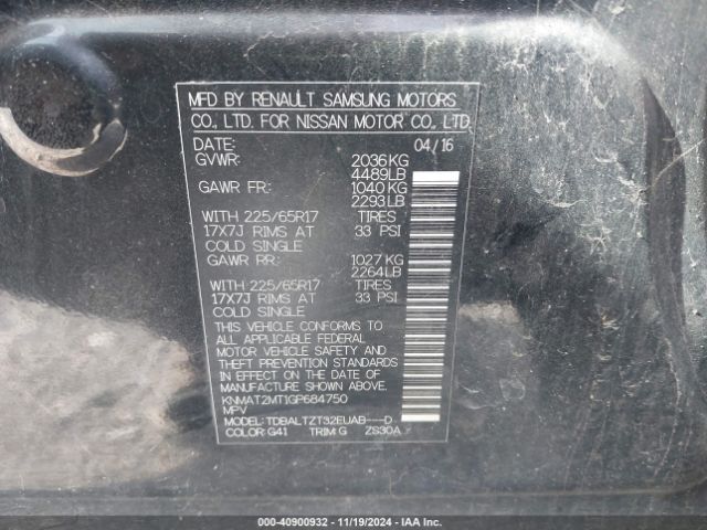 Photo 8 VIN: KNMAT2MT1GP684750 - NISSAN ROGUE 