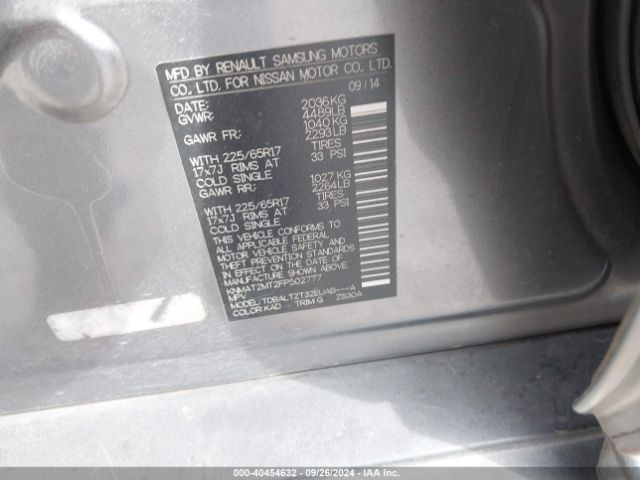 Photo 8 VIN: KNMAT2MT2FP502777 - NISSAN ROGUE 