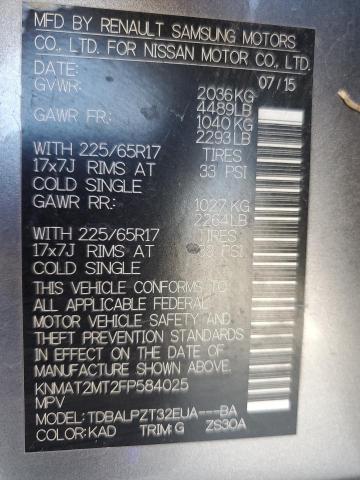 Photo 12 VIN: KNMAT2MT2FP584025 - NISSAN ROGUE S 