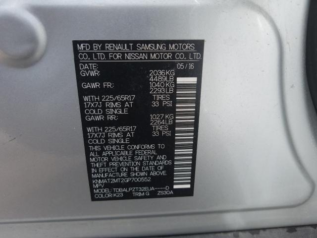 Photo 9 VIN: KNMAT2MT2GP700552 - NISSAN ROGUE 