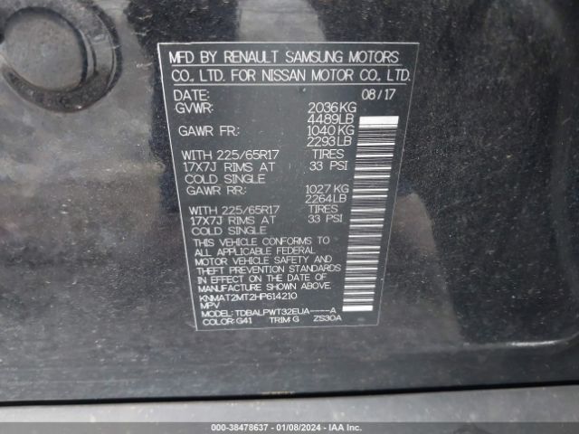 Photo 8 VIN: KNMAT2MT2HP614210 - NISSAN ROGUE 